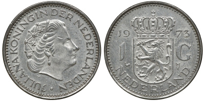 Нидерланды 1 гульден 1973 Юлиана (1948-1980) KM 184a никель 72-1743