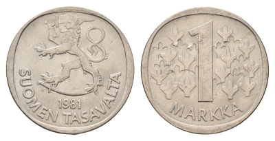 Финляндия 1 марка 1981 KM 49a медно-никель UNC 4675-133