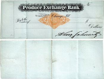 США пустой чек ND Produce Exchange Bank бумага 434-24-3-1