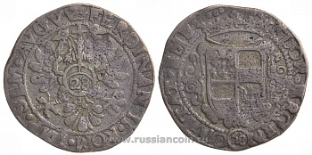 Эмден, город 1 гульден (28 стубер) 1637-1657 Фердинанд III (1637-1658) Dav 508, Knyph. 9646 серебро 00-000-00