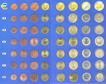 ЕВРОЗОЮЗ 12 ЕВРОНАБОРОВ ПО 8 МОНЕТ В ПОДАРОЧНОМ АЛЬБОМЕ биметалл UNC 06-081-28