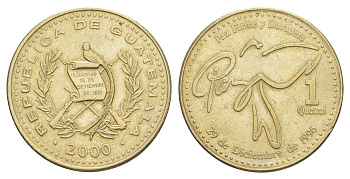 Гватемала 1 кетсаль 2000 KM 284 никель латунь 4642-833