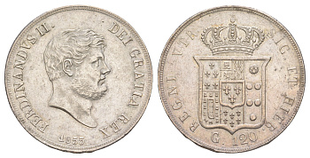 Королевство Обеих Сицилий 120 грано 1855 Фердинанд II (1830-1859) KM 370 серебро 3896-414