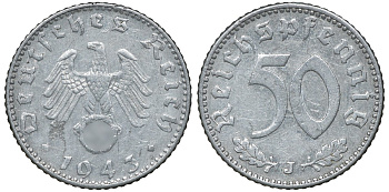 Германия 50 рейхспфеннигов 1943 J J. 372, KM 96 алюминий 72-1336