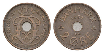 Дания 2 эре 1931 N, Кристиан X (1912-1947) KM 827 бронза 4658-237