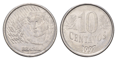 Бразилия 10 сентаво 1997 KM 633 нержавеющая сталь 4686-714