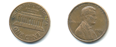 США 1 ЦЕНТ 1971 ЛИНКОЛЬН KM 201 медь цинк 86-212