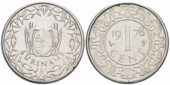 Суринам 1 цент 1978 KM 11а алюминий 28-254