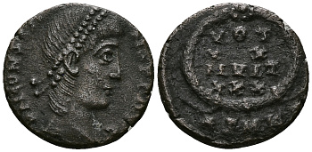 Римская Империя нуммий 347 - 348 Констант VOT XX MVLT XXX Гераклея Good Very fine RIC 47 бронза 1073-6-76