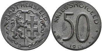 БАД-ХЕРСФЕЛЬД 50 ПФЕННИГОВ 1919 КРИГСНОТГЕЛЬД, НОТГЕЛЬД цинк 75-1423