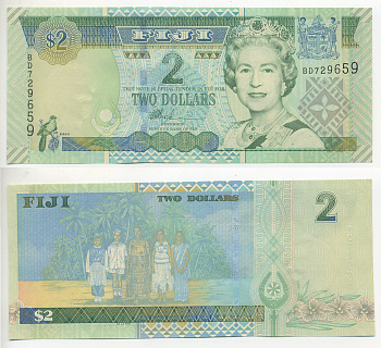 Фиджи 2 доллара ND (2002) жители Фиджи Pick 104 a бумага UNC (пресс) 7220-40-3