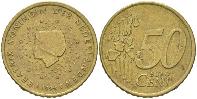 Нидерланды 50 евроцентов 1999 Беатрикс (1980-2013) KM 239 нордик 4538-341