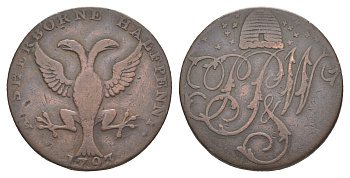 Дорсет - Шерборн, Великобритания 1/2 пенни 1793 Dalton Hammer 7 медь 1516-945