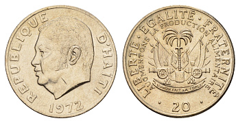 Гаити 20 сантимов 1972 ФАО KM 100 медь цинк никель UNC 76-743