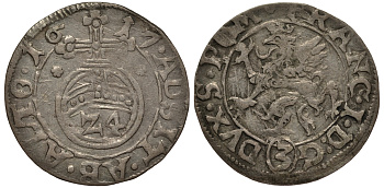 КОШЛИН, ПОМЕРАНИЯ 1/24 ТАЛЕРА 1617 ГЕРЦОГ ФРАНЦ (1602-1618), ВЕС 1,32 ГР. серебро 1516-823