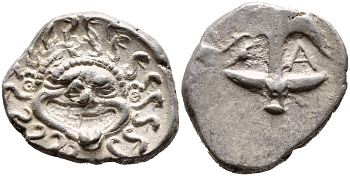 Древняя Греция, Фракия, Аполлония Понтика драхма V-IV вв. до н.э. серебро 00-000-00