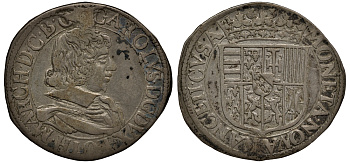 Франция, Лотарингия 1 тестон 1630 Шарль IV (1625-1634) провинция Лорейн KM 45, Flon 16 серебро 00-817-48