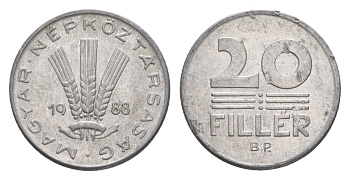 Венгрия 20 филлеров 1988 BP KM 573 алюминий 4658-637