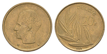 Бельгия 20 франков 1993 Belgie, Бодуэн I (1951-1993) KM 160 никель латунь 4633-843