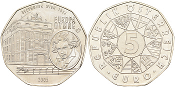 Австрия 5 евро 2008 100 лет со дня рождения Герберта фон Караяна KM 3156 серебро UNC 4593-122