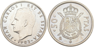 Испания 50 песет 1983 Хуан Карлос I (1975-2014) KM 825 медно-никель 4111-125