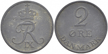 ДАНИЯ 2 ЭРЕ 1955 ФРИДЕРИК IX KM 840.1 цинк 87-1426