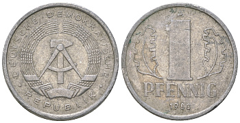 ГДР 1 пфенниг 1980 А KM 8.2 алюминий 4623-352