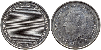 Швеция 1 крона 2009 Карл XVI Густав (1973- ) KM 894 медно-никель 84-856