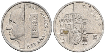 Испания 1 песета 1990 Хуан Карлос I (1975 - 2014) KM 832 алюминий 4154-523