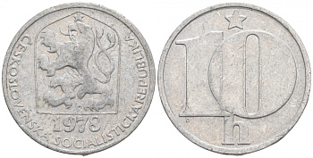 Чехословакия 10 геллеров 1978 KM 80 алюминий 44-1033