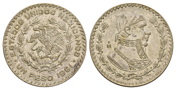 Мексика 1 песо 1961 Хосе Мария Морелос KM 459 серебро 4645-746