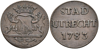 Утрехт (Utrecht), Нидерланды 1 дуит 1783 KM 91 медь 4577-241
