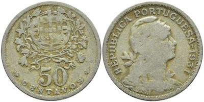Португалия 50 сентаво 1931 KM 577 медно-никель 4395-821