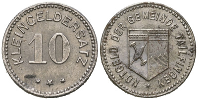 Тайльфинген (Вюртемберг) 10 пфеннингов 1918 Funck?530.3A, Men05 24756.4, Men18 30971.4 железо 4169-1164