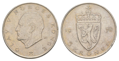 Норвегия 5 крон 1978 Улаф V (1957-1991) KM 420 медно-никель 4162-513
