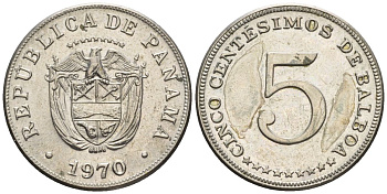 Панама 5 сентесимо 1970  KM 23.2 медно-никель    85-433