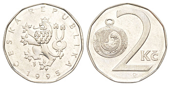 Чехия 2 кроны 1995 KM 9 сталь плакированная никелем UNC 4627-1235