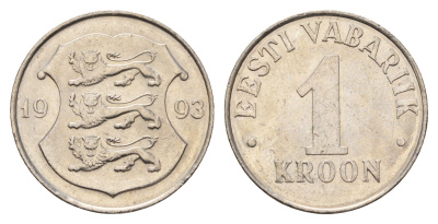 Эстония 1 крона 1993 KM 28 медно-никель 4688-614