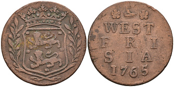 Западная Фризия (West Frisia), Нидерланды 1 дуит 1765 KM 125 медь 4577-213