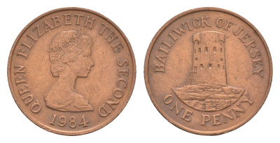 Джерси 1 пенни 1984 Елизавета II (1952-2022), башня Святого Клемента KM 54 бронза 4659-615