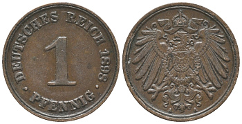 ГЕРМАНИЯ 1 ПФЕННИГ 1898 A KM 10, J. 10 медь 100-864