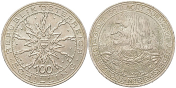 Австрия 100 шиллингов 1978 700 лет битве на Моравском поле KM 2939 серебро 1066-9-42