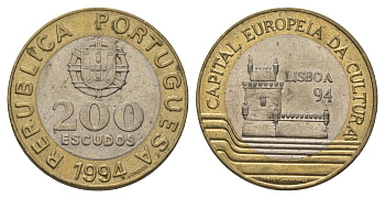 Португалия 200 эскудо 1994 Лиссабон – культурная столица Европы KM 669 биметалл 4626-356