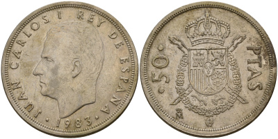 Испания 50 песет 1983 Хуан Карлос I (1975-2014) KM 825 медно-никель    180-546