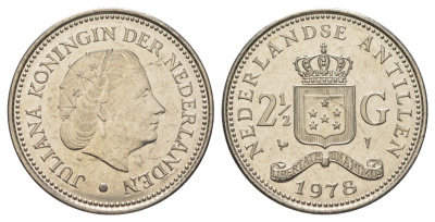 Нидерландские Антильские острова (Нидерландские Антилы) 2 1/2 гульдена 1978 KM 19 никель UNC 4179-225