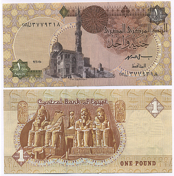 ЕГИПЕТ 1 ФУНТ 1993-2001 ПОДПИСЬ 19 Pick 50e бумага aUNC 7218-37-3