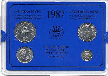 ШВЕЦИЯ НАБОР ИЗ 4 МОНЕТ 1987 04-062-148