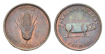 Тонга 1 сенити 1975 KM 42 бронза UNC 4669-724