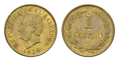 Сальвадор 1 сентаво 1976 KM 135.2 латунь UNC 4674-959