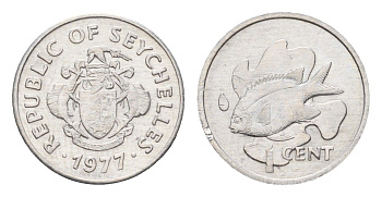 Сейшельские острова (Сейшелы) 1 цент 1977 год-тип KM 30 алюминий UNC 4669-347